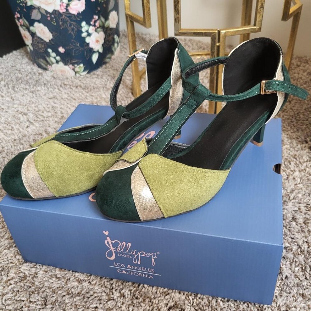 Ankle Strap Multi Green High Heels